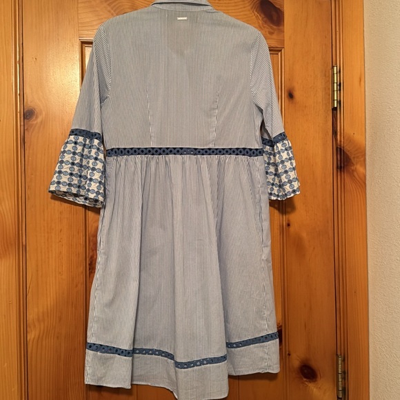 NENETTE Button Up Cotton Dress Bell Sleeves, Side-pockets Sz 42 Eu / 10 US EUC - Picture 7 of 9